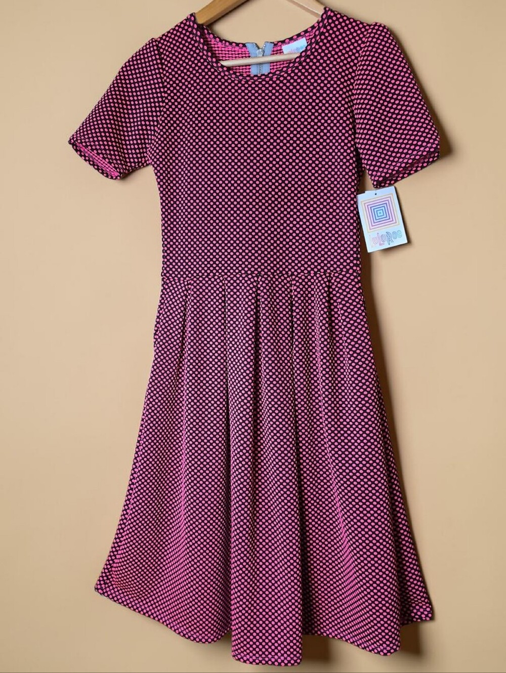 NWT Pink and Black Polka Dot LuLaRoe Amelia Small
